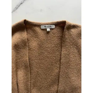 Madewell Cozy Walker Merino Wool Alpaca long Cardigan Tan Small Chic Minimalist thumbnail 5