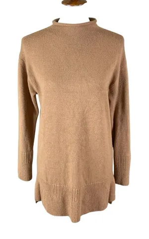 Moth Tan Mock Neck Pullover Sweater Long Sleeve‎ Ribbed Hem Soft Knit XS thumbnail 1