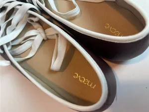 Maeve Genuine Leather Contrast Lace-Up Ballet Flats Burgundy Oxblood Sz 9 thumbnail 7