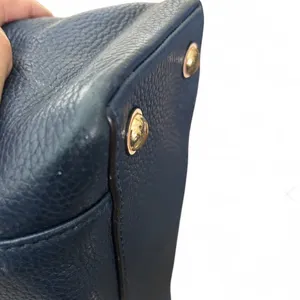 Michael Kors Deep Blue Saffiano Leather Over Shoulder Handbag with Gold Hardware thumbnail 7