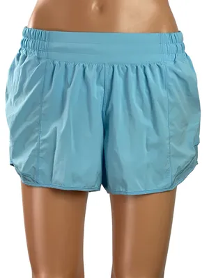 Lululemon Hotty Hot II Women's Blue Gym Workout Athletic Running Shorts Size 10 thumbnail 1