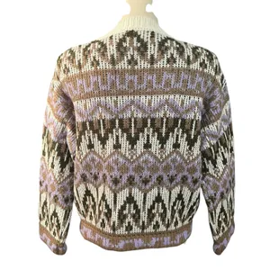 Anthropologie Women's Chunky Wool Blend Multicolor Fabiana Sweater Sz XS Neutral thumbnail 5