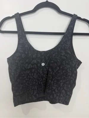lululemon athletica Black Textured Cropped Tank thumbnail 2