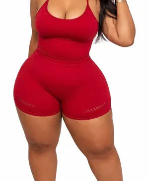 Red seamless‎ workout shorts activewear Size L thumbnail 1