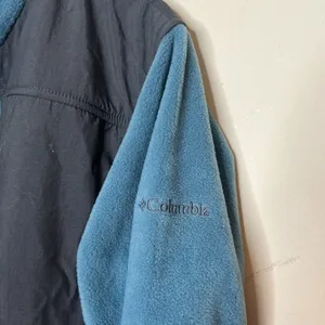 Columbia Fleece Sweater Jacket Coat Full Zip Blue Pockets Womens Size Large thumbnail 3