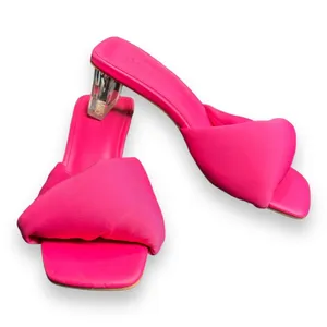 Open Edit Cleo Sandal Size 5 Neon Pink Barbie Kitten‎ Block Heel 80s Slip On thumbnail 6
