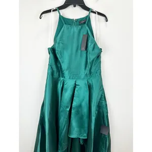 Lulus Broadway Show Emerald Green High-Low Gown Formal Glam Party L NWT thumbnail 6