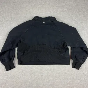 Lululemon Sweatshirt Womens Small Black 1/4 Zip Fleece Cropped Pullover Logo thumbnail 5