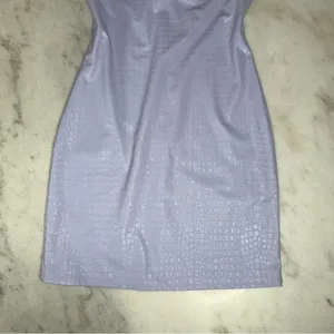 Naked Wardrobe 1X Lavender Croc Embossed Strapless Faux Leather Mini Dress thumbnail 7