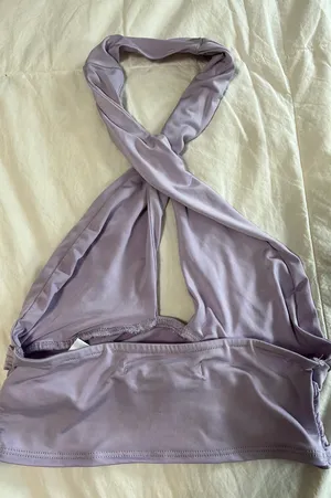 Urban Outfitters Purple Cross Neck Top thumbnail 2
