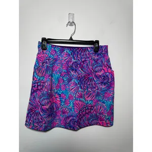 Lilly Pulitzer Luxletic Athletic Skort Pink Blue Print Pocket Skirt Size 4 thumbnail 2