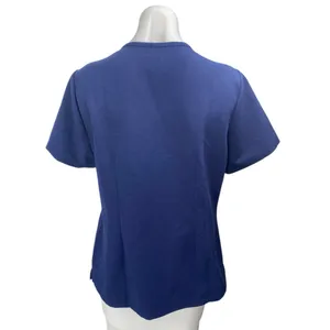 Jaanuu Blue Classic V-Neck Short Sleeve Pocket Medical Scrub Uniform Top Size M thumbnail 2