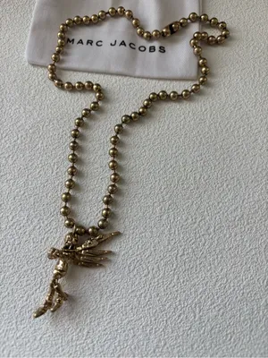 NWOT Marc Jacobs Gunmetal Angel Pendant Necklace in gold thumbnail 2