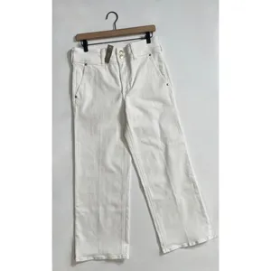 NWT!! J. CREW Slim Wide Leg Jeans Stacked Buttons Solid White Preppy Size 27 thumbnail 2