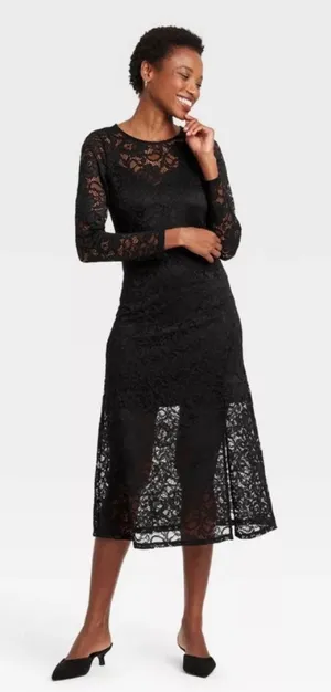 A New Day Black Lace Dress thumbnail 1