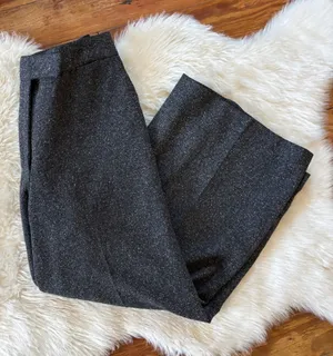 Express Vintage 90s Cropped Wide Leg Wool Silk Blend Dress Pants thumbnail 1