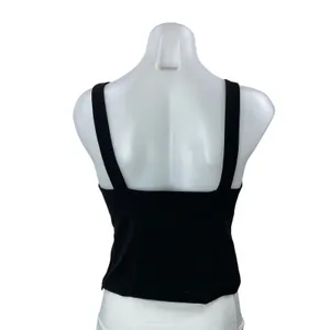 Zara Jewel Bow Women's Black Sleeveless Rhinestone Camisole V-neck Tank Top Sz S thumbnail 3