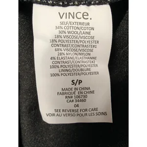 Womens Vince Mixed Media Top Black Gray Size S thumbnail 6