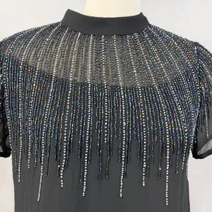 Angie Womens Beaded Top M Glam Evening Cocktail Party‎ Glam Art Deco Holiday thumbnail 2