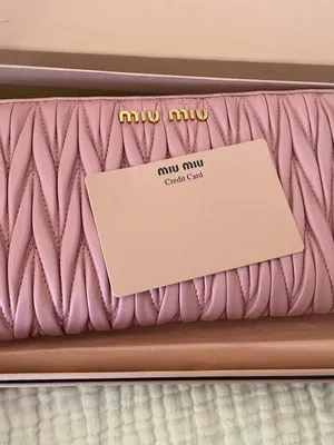 Miu Miu Matelasse Zip Wallet Pink Gold w/ Box thumbnail 7