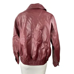 NEW Pretty Garden Women's Red Faux Vegan Leather Full Zip Moto Coat Jacket Sz S thumbnail 2