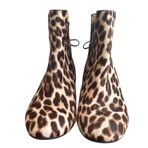 Tory Burch Laila Leopard Calf Hair Ankle Booties Bow Size 8.5 thumbnail 3