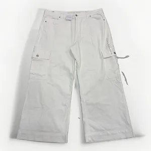 American Eagle Jeans Womens Size 20 Short Super High Rise Baggy Wide Leg White thumbnail 1