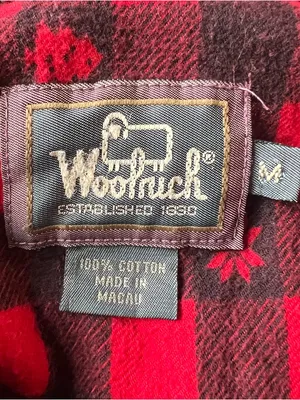 Woolrich Vintage Buffalo Plaid Holiday Flannel Shirt Red Black - Medium thumbnail 3
