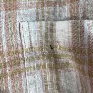American Eagle Sz L Shirt Oversized Linen Plaid Button Up Boho Relaxed Fit Top thumbnail 6