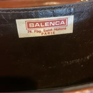 Vintage Balenca Brown Leather Framed Front Flap Shoulder Bag Or Clutch thumbnail 14