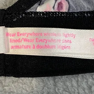 PINK Victoria's Secret‎ Wireless Bra Women's 34C Black Floral Everyday Wear GUC thumbnail 5