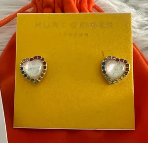 Kurt Geiger Pace‎ Crystal Opal Heart Earrings thumbnail 1