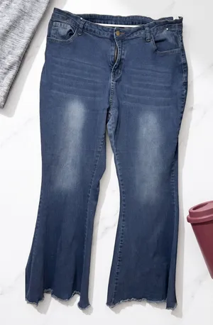 Classic Women's Blue Denim Jeans - Flare Leg thumbnail 1