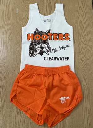 New Hooters girl Uniform Vintage tank and shorts Outfit size Xs/Xxxs thumbnail 1