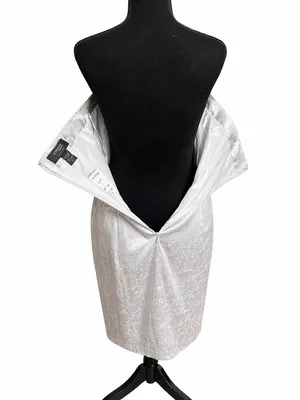 Express Strapless Ivory Jacquard Sheath Dress thumbnail 4