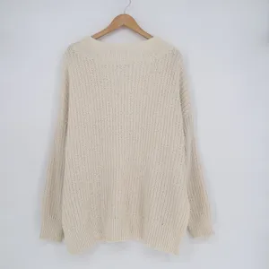 Aerie Oversized Sweater Womens Large Ivory Chunky Knit Mock Neck Pullover Cozy thumbnail 5