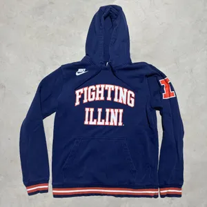 Nike Illinois Fighting Illini Hoodie SZ Medium Logo Swoosh U Of I Blue Orange thumbnail 1