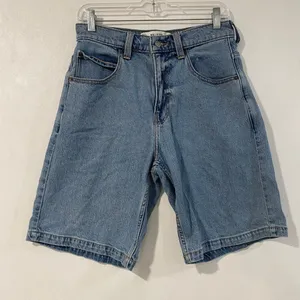 Hollister Baggy Jean Shorts W30 Blue Denim Longline Bermuda Jorts thumbnail 2