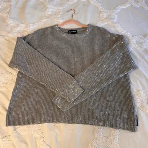 DKNY Jeans 100% Cotton Gray & Metallic Silver‎ Animal Print Size L Crew Sweater thumbnail 14
