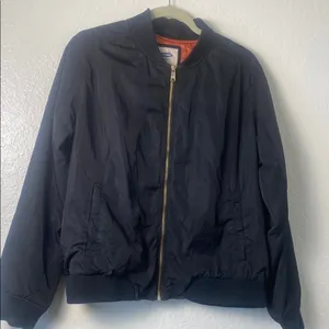 Old Navy‎ Black Bomber Jacket with Gold Zipper Size XL thumbnail 2