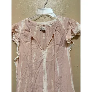 KNOX ROSE Pink Tie Dye Tiered Ruffle Sleeve Mini Dress XXL‎ thumbnail 5