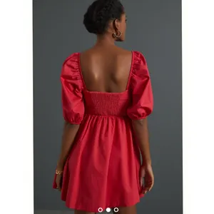 Anthropologie Maeve Puff-Sleeved Sweetheart MIni Dress size M thumbnail 2