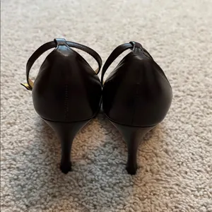 Charles David Dark Brown Stiletto Heels, Caged Design OnToe And Ankle Strap. thumbnail 4
