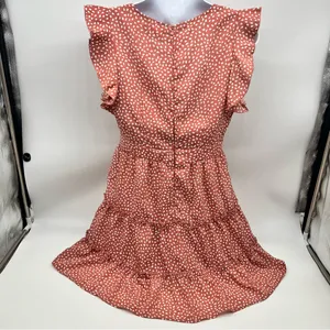 Pink and Orange Flutter Sleeve Smocked Mini Dress thumbnail 7