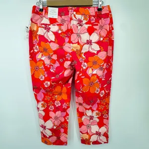 Talbots Perfect Crop Pant Floral 8 Petite Statement Resort Chic‎ Preppy Vacation thumbnail 4
