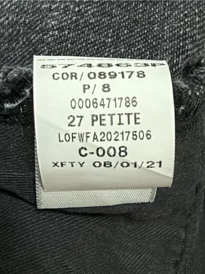 LOFT The 90s Straight Leg Jeans Washed Black Distressed High Rise Size 27 Petite thumbnail 5