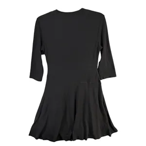 Garnet Hill Brianna Faux Wrap Knit‎ Dress Womens Size M Black Surplice Feminine thumbnail 6