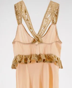 Zara SATIN MIDI LONG LACE STRAPS PEPLIM DRESS Front Slit at Hem Size S NEW thumbnail 7