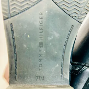 Tommy Hilfiger Leather Riding Boots, Black and Brown Colorblock Design, size 7.5 thumbnail 11