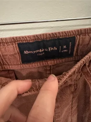 NWT Abercrombie and Fitch loose linen pants brown xl long thumbnail 5